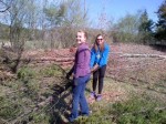 Talbot Holmes and me, Dani Skor, clearing brush to be turned into wood chips this weekend.