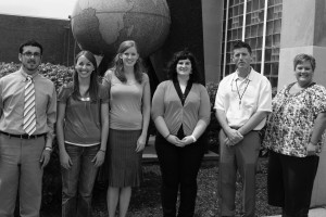 From left: New faces around CHS include social studies Truman intern Sam Cummins, health teacher  Angela Carroll, Learning Center intern Laurie Schulte and Lily Kurland, English teacher Adam Hayward and Learning Support Director Joyce Bell. Also new to the building but not pictured are ISS supervisor Joe Scotino, French teacher Laure Hartonan, Learning Center intern Erica van Order, SSD leaders Sherry Daws and Elizabeth Kast, and campus supervisor Patrick Ostapowicz. (Courtesy of Christina Perrino)