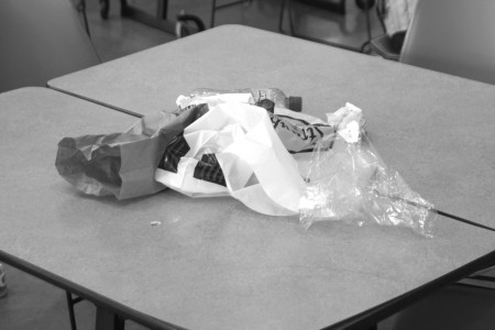 Students leave lunch remains on tables in the Commons to the anger of the teachers and custodial staff. This has been a continuing trend aming CHS students.