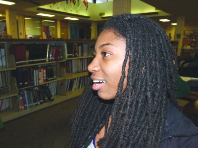 Sophomore Nia Charrington chose to get dreadlocks at age eight. She was inspired by her sister's dreadlocks.