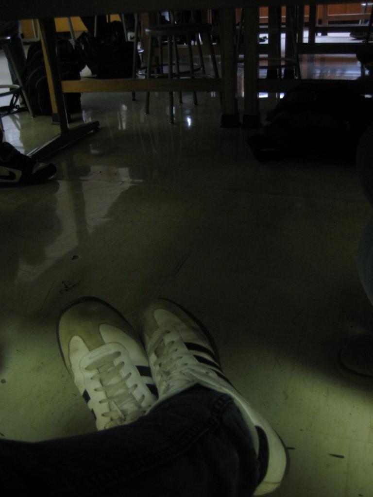 An interesting angle from under a table in the art wing. (By Jake Leech)