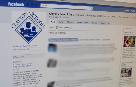 Early Wednesday evening the School District of Clayton affirmed that there would be school on Thursday, Feb. 3, through its Facebook Page sparking a backlash of student comments in protest and complaint. (Zach Praiss)