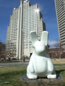 This adorable rabbit can be found in downtown St. Louis' City Gardens.