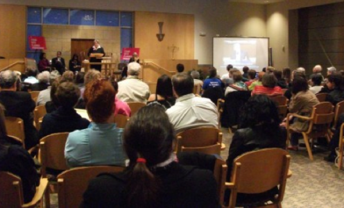 Planned Parenthood supporters attend a â€œStand with Planned Parenthoodâ€ event at Central Reform Congregation in February, 2011. (Courtesy of Planned Parenthood of the St. Louis Region)