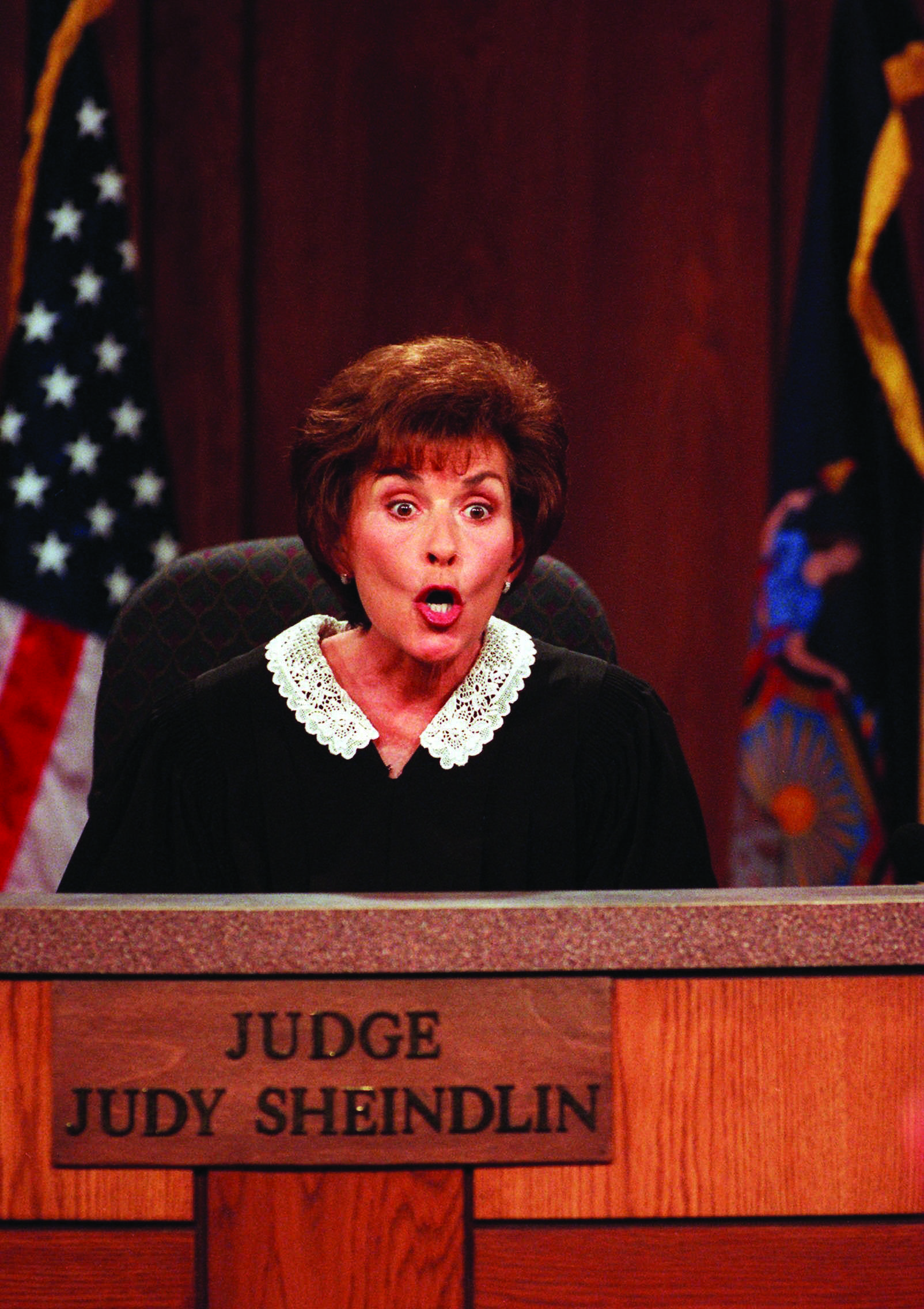Judge Judy Sheindlin lets loose on a plaintiff during taping of the "J...
