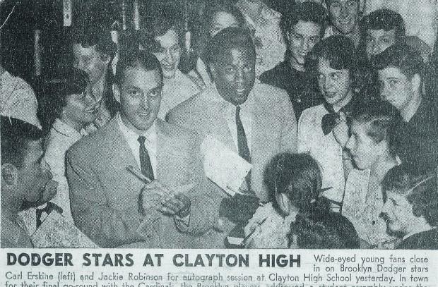 Robinson and Erskine at CHS. (Courtesy of St. Louis Post Dispatch and Carl Erskine)