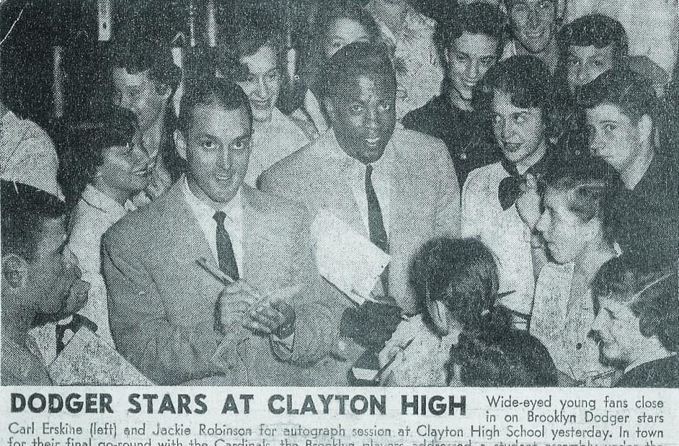 Robinson and Erskine at CHS. (Courtesy of St. Louis Post Dispatch and Carl Erskine) 