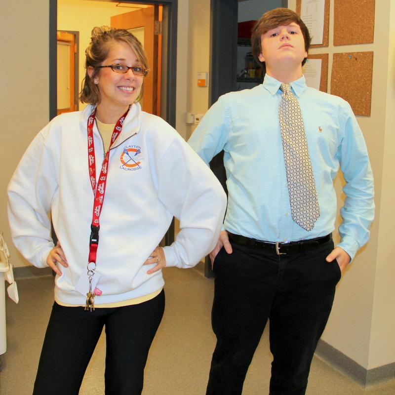 Some students and teachers really could have switched identities for the day, as was the case with CTE teacher Mrs. Compton and Freshman Nicholas Almond.