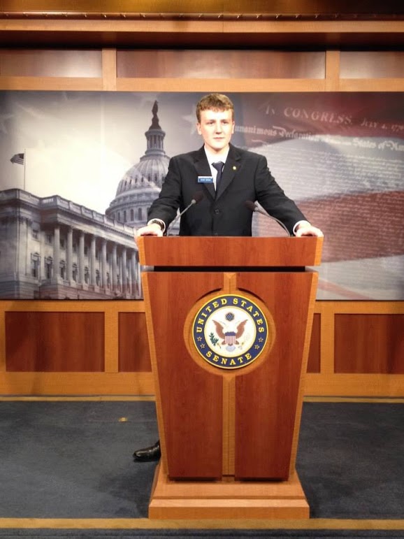 Henry Brown working as a Senate Page