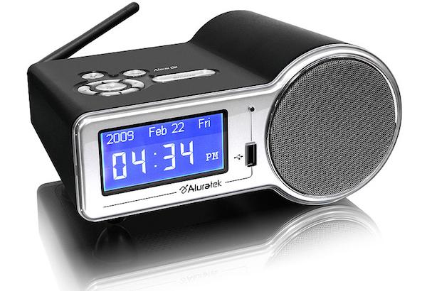 Aluratek Internet Radio Alarm Clock with built in Wi-Fi streams via built-in 802.11g Wi-Fi or the ethernet port and has dual alarm functionality. (Aluratek/MCT)