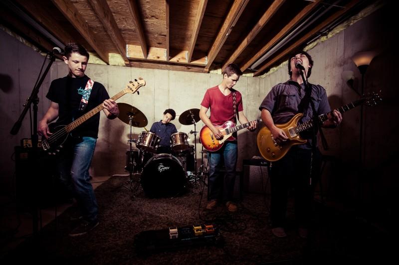 The band practicing before a concert (photo by Kenny Williamson).