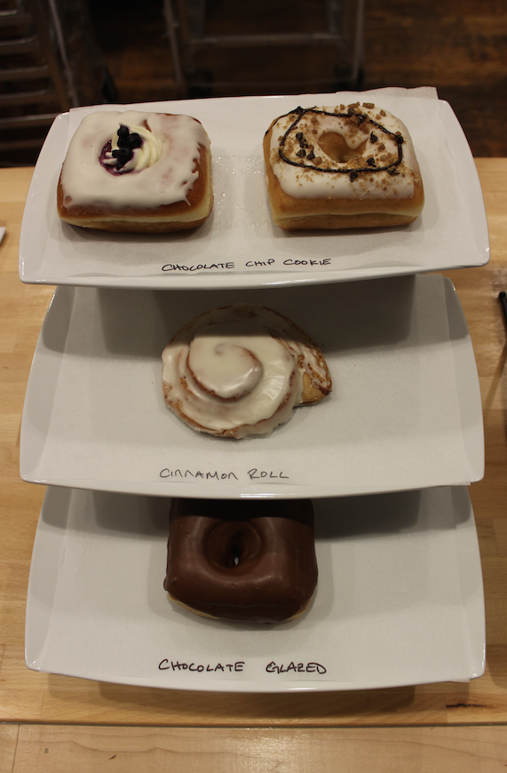 Some of the donuts offered at Vincent Van Donuts.