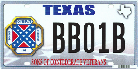 The state issued Texas Confederate license plate