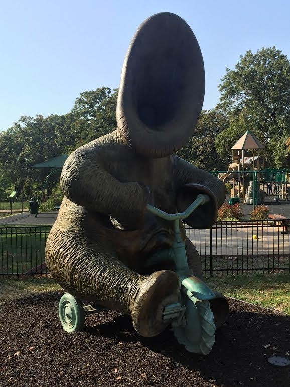 Clayton's newest piece of public art currently stands in front of the Shaw park playground.