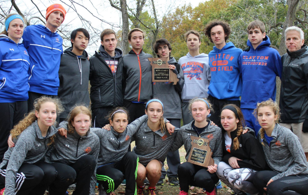 The CHS cross country team at Districts 2015. Crowe is pictured in the back row, far right. (Photo by Ava Hoffman)