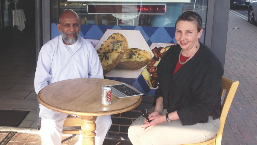 Sheik Akram (left) and Carla Power (right).  