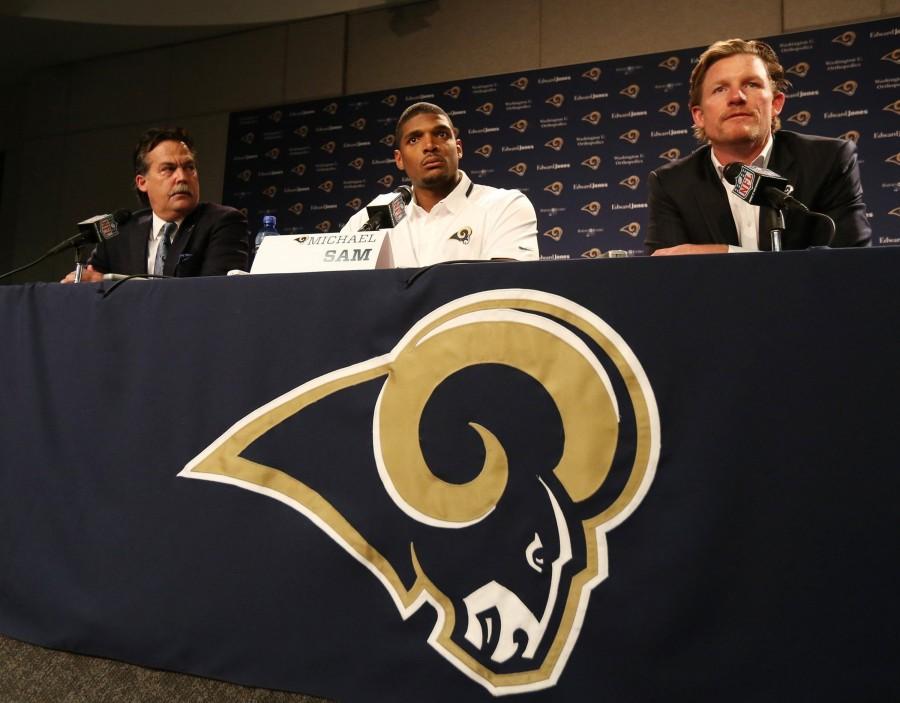 Rams General Manager Les Snead at a historic press conference 