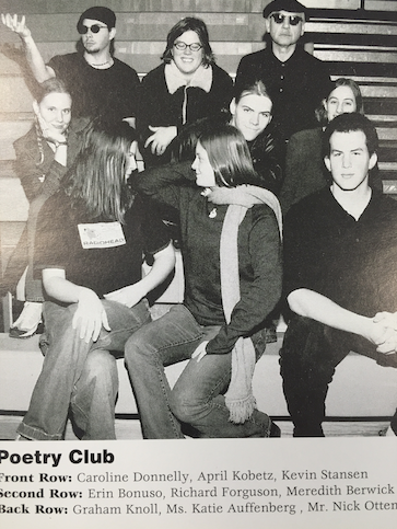 Nick Otten as a sponsor for the CHS Poetry Club earlier in his career at Clayton. (photo from Nick Otten)