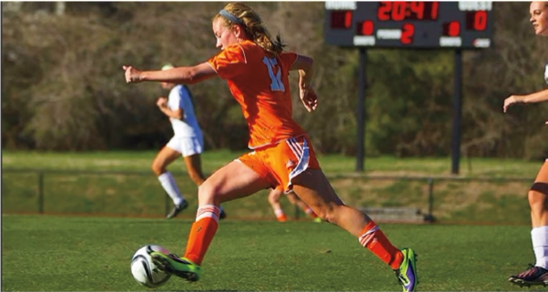 Monshausen during a girls varsity soccer game.