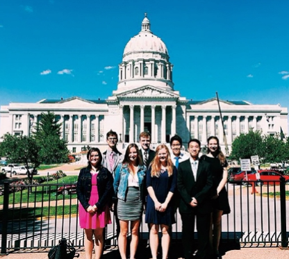 Students from Debra Wiens' AP Government Class in Jefferson City lobbying for the 911 Good Samaritan Law