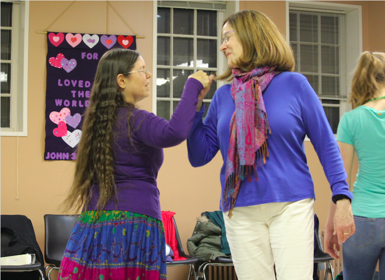 Taylor (right) at St. Louis  English Dance Troupe. 