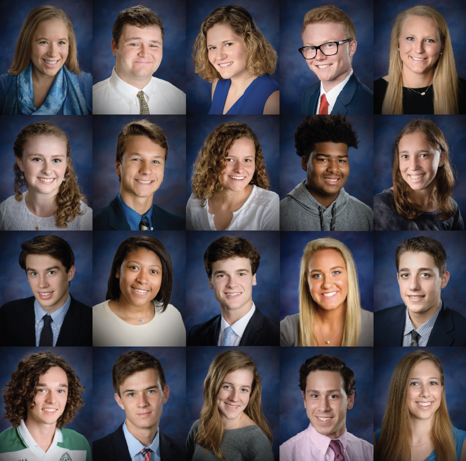Photo of all 20 senior athletes. 