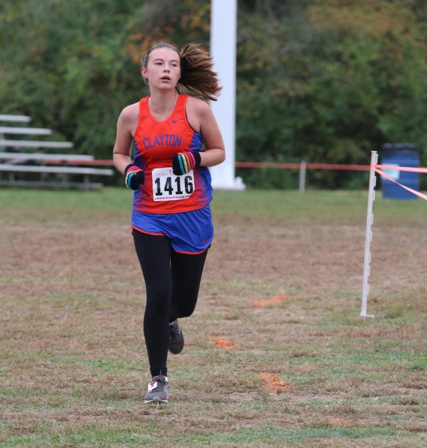 Nora Mitchell ran varsity as a freshman and sprinted at the end to set an impressive PR.