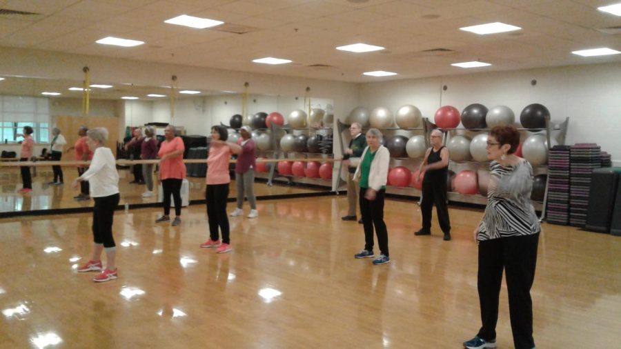 The seniors exercise class at the Center of Clayton.