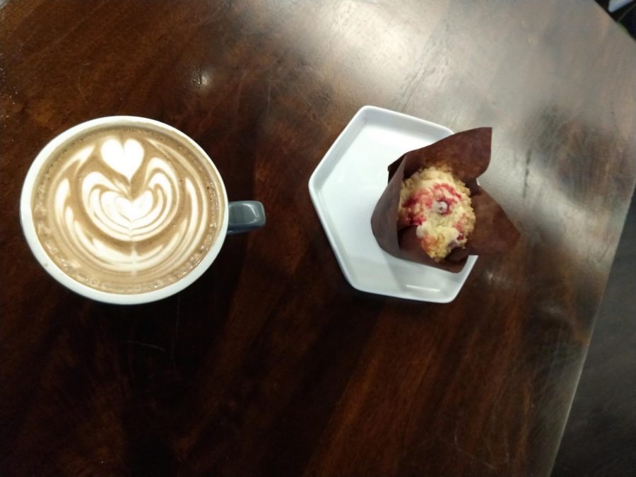 At Coma Coffee, we ordered the cranberry muffin and the mocha.