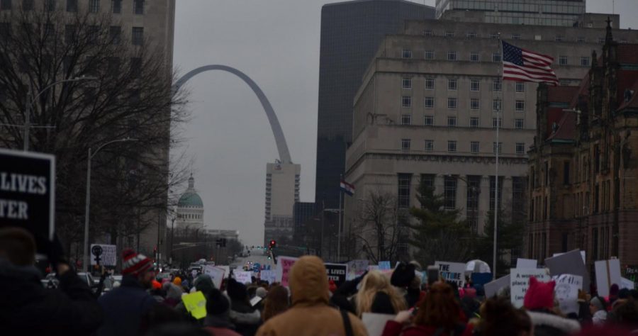 St. Louisans participate in the third annual Womens March in downtown St. Louis on Saturday, Jan. 19, 2019.