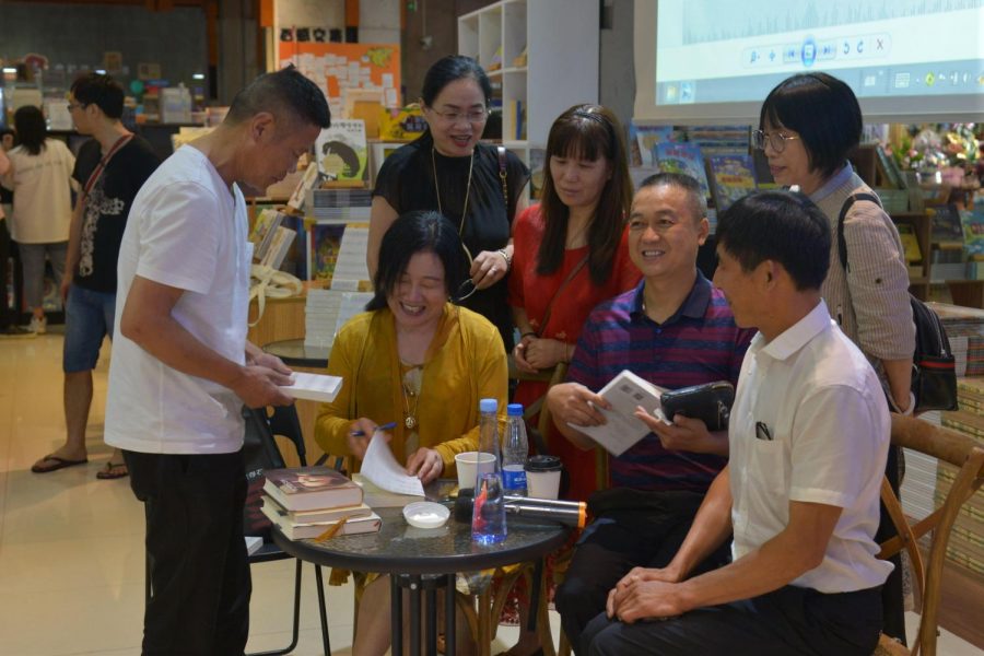 Mrs. Zhang is speaking about the book she translated, while on her book tour in China over summer 2019.