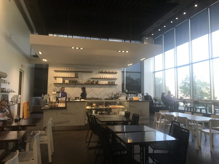 Photo of COMA Coffees interior, located  on Brentwood Boulevard. 