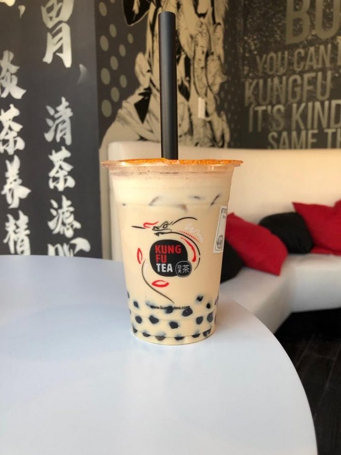 Milk tea with boba from Kung Fu Tea