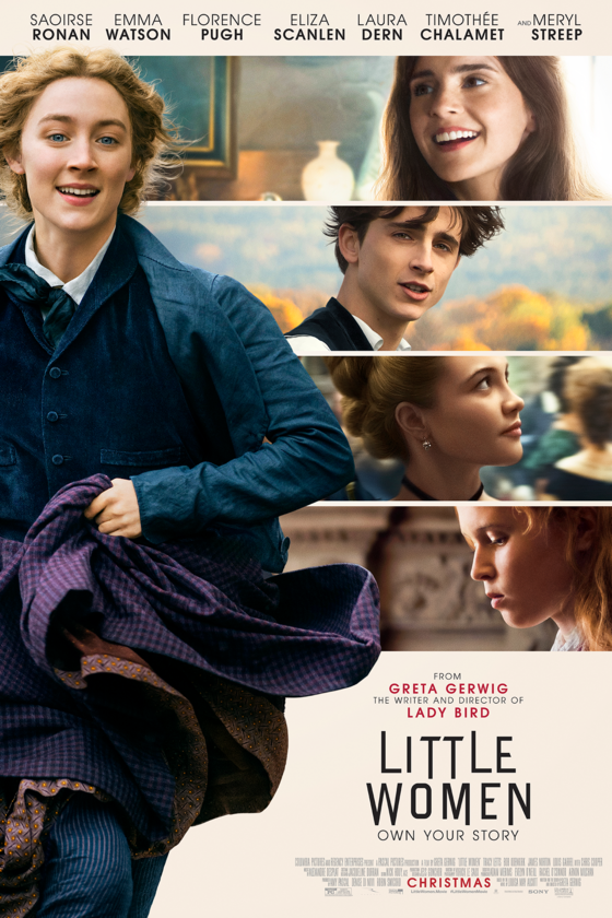 Cover of the new movie Little Women starring Saoirse Ronan, Timothee Chalamet, and Emma Watson