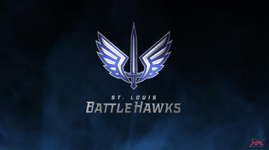 The St. Louis Battlehawks' logo.