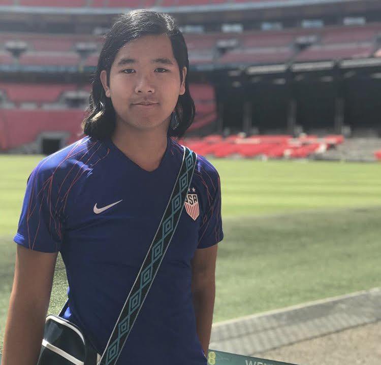 2019 Clayton Graduate Nicky Taghert in a stadium in London, UK.