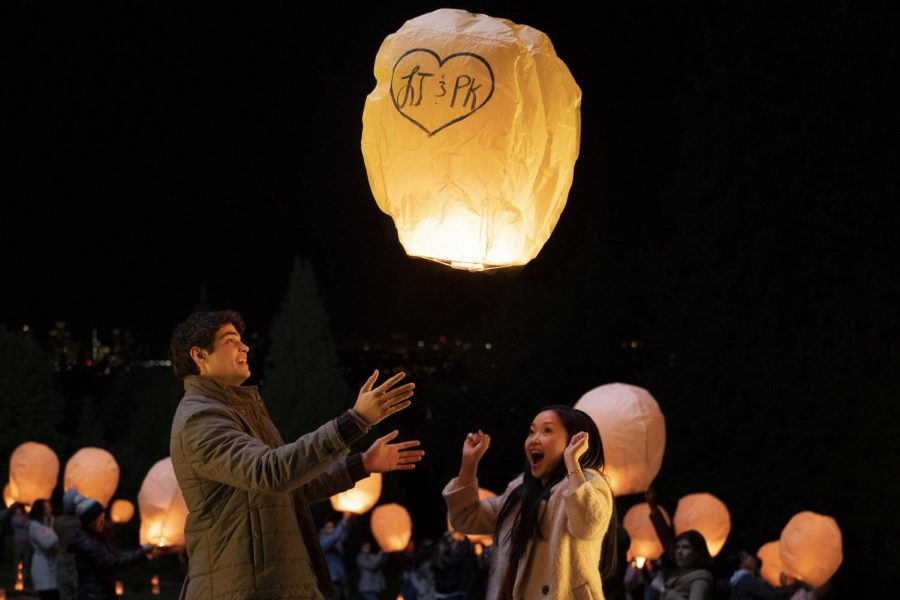 Noah Centineo as Peter and Lana Condor as Lara Jean in P.S. I Still Love You.