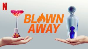 Photo from Netflix website depicting the glass-blowing show, Blown Away