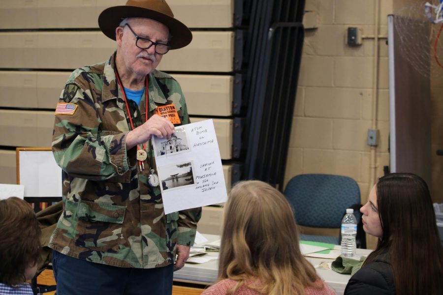 A Vietnam War veteran shares photos from the war. Sophomores had the option to learn about the war in a variety of ways.  