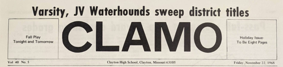 The heading of the Nov. 22, 1968 issue of Clamo.