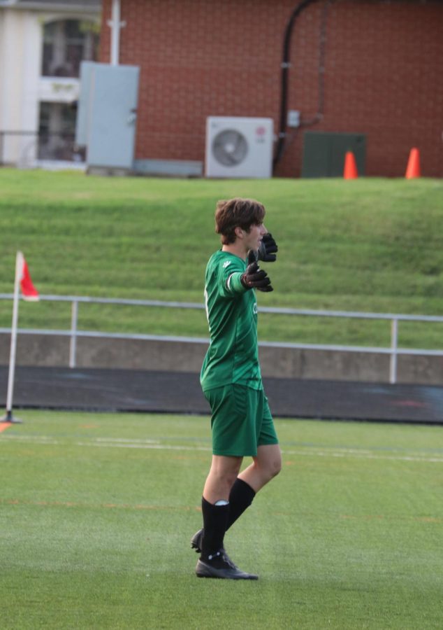 Whitmer in goal during a game against Kirkwood