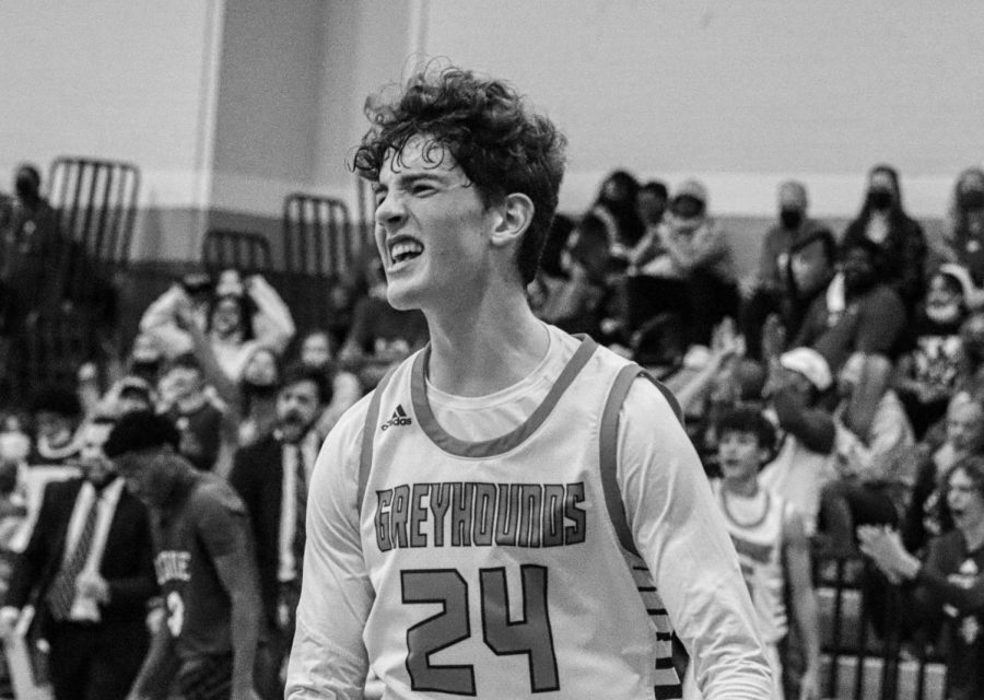 Ethan Fauss, Junior at Clayton High School after he made the game-winning shot.