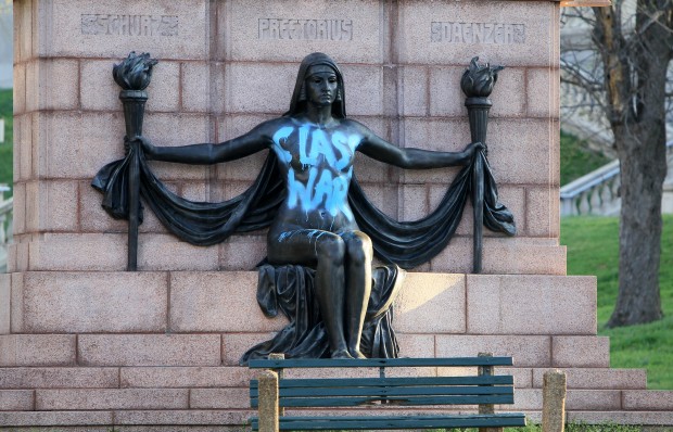 The statue Naked Truth vandalized in Compton Hill Reservoir Park