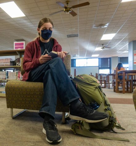 Students frequently use the chairs in the library. Renovations will include updates to these high use spaces.