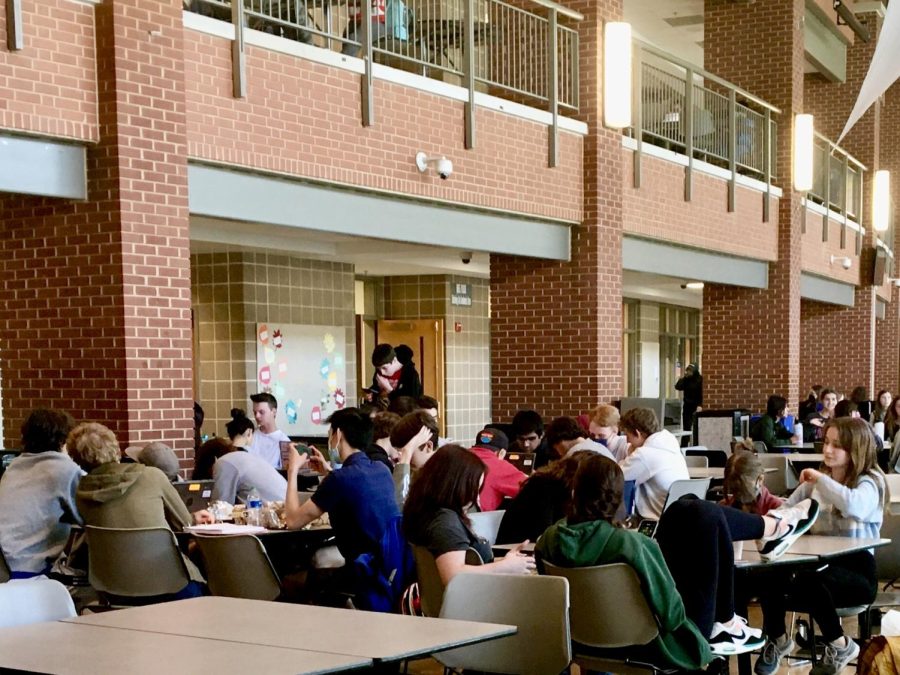 A number of CHS students are eating in the commons. In the previous school year, eating in the commons was prevented,  but at this moment, it's unknown if eating in the commons will be safe this upcoming school year.