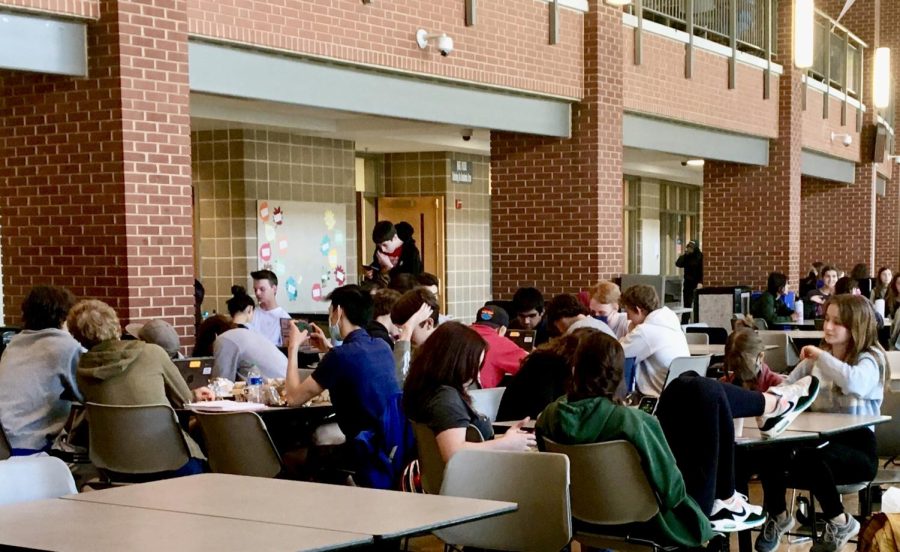 A number of students eat in the commons. This wasnt allowed last school year, but its unknown if it will be an issue at the start of this upcoming school year.