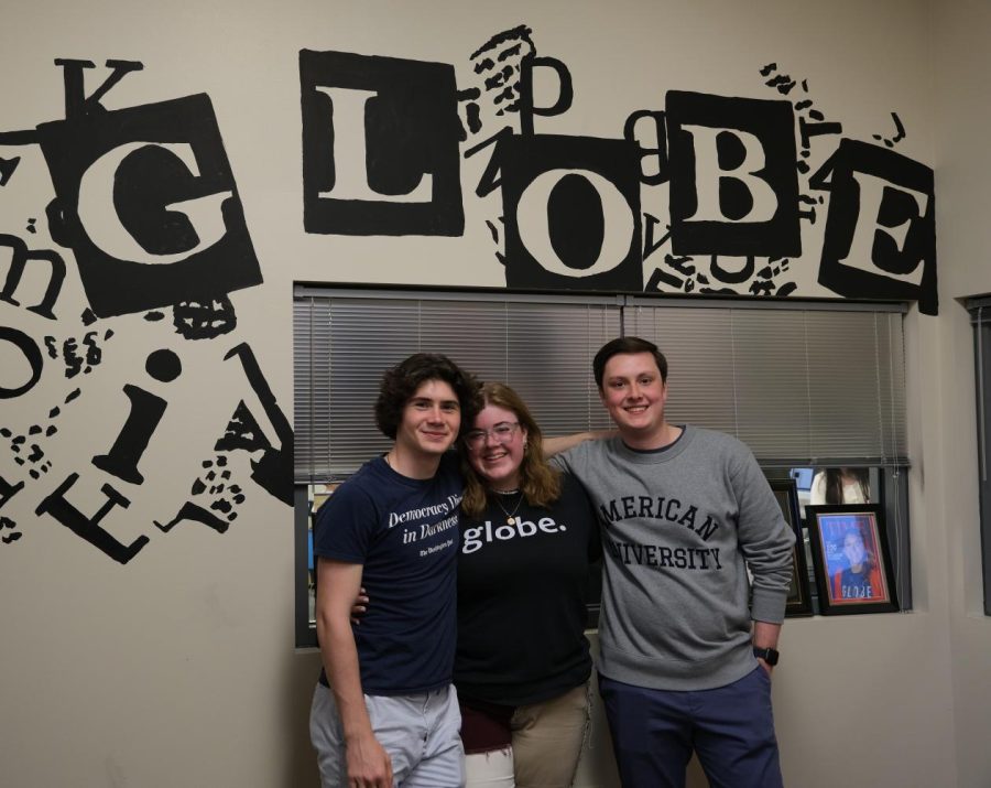 Editors Shane LaGesse, Ella Cuneo, and Owen Auston-Babcock (from left), all seniors