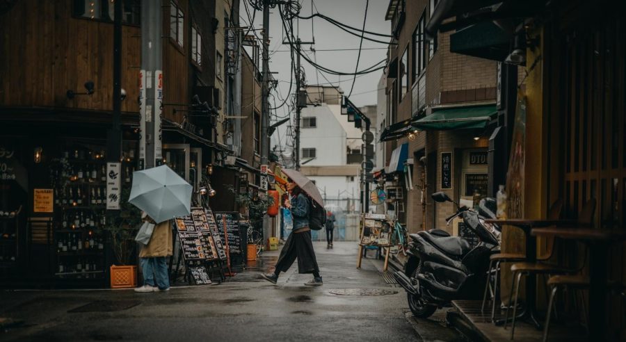 A Rainy Day on Tokyo Street