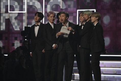BTS on stage during the 61st Grammy Awards on Feb. 10, 2019. (Robert Gauthier/Los Angeles Times/TNS)