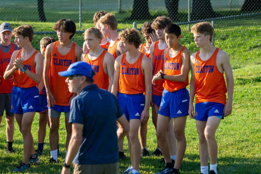 CHS Cross Country Athletes prepare to compete at an away meet. 